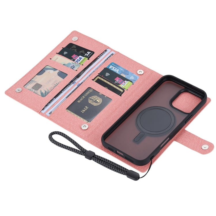For iPhone 13 Pro Max ViLi GBS Series MagSafe Magnetic RFID Leather Flip Phone Case(Pink) - iPhone 13 Pro Max Cases by ViLi | Online Shopping UK | buy2fix