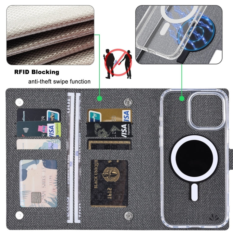 For iPhone 14 Plus ViLi GBS-C Series MagSafe Magnetic RFID Leather Flip Phone Case(Black) - iPhone 14 Plus Cases by ViLi | Online Shopping UK | buy2fix