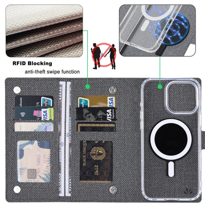 For iPhone 14 Plus ViLi GBS-C Series MagSafe Magnetic RFID Leather Flip Phone Case(Black) - iPhone 14 Plus Cases by ViLi | Online Shopping UK | buy2fix