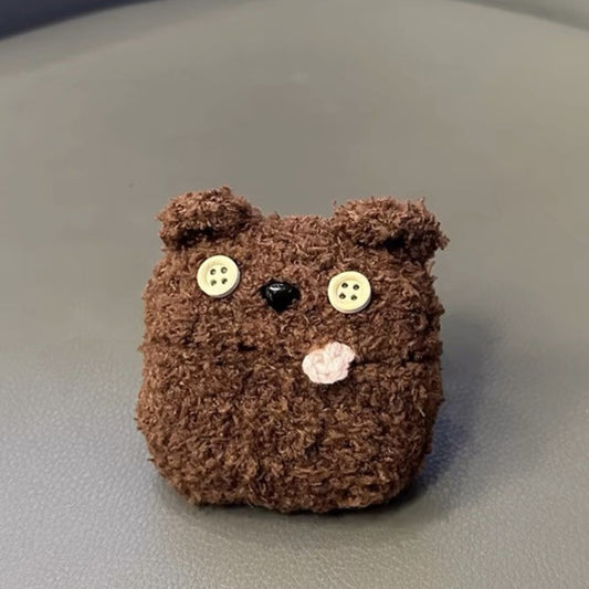 For AirPods 4 Plush Earphone Protective Soft Case(Button Bear) - For AirPods 4 by buy2fix | Online Shopping UK | buy2fix