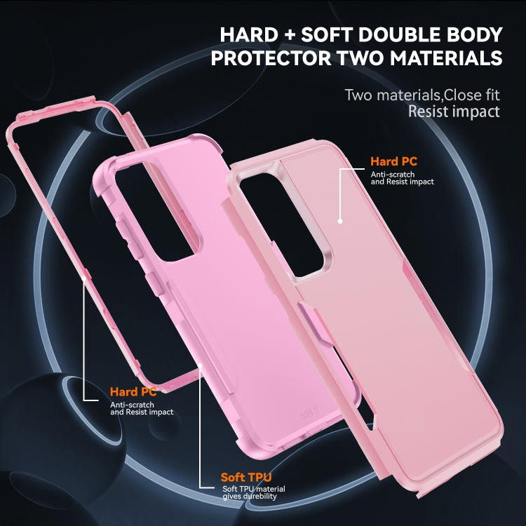 For Samsung Galaxy S25 5G TPU + PC Shockproof Protective Phone Case(Pink) by buy2fix