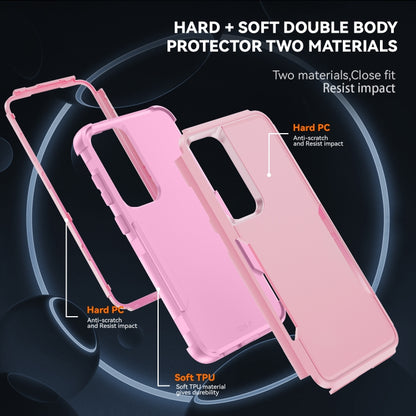 For Samsung Galaxy S25 5G TPU + PC Shockproof Protective Phone Case(Pink) by buy2fix