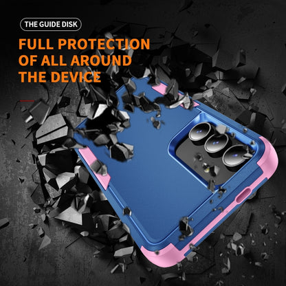 For Samsung Galaxy S25 5G TPU + PC Shockproof Protective Phone Case(Royal Blue + Pink) by buy2fix