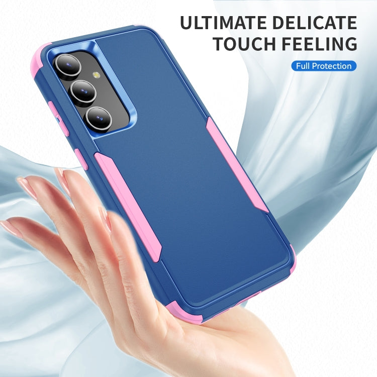 For Samsung Galaxy S25 5G TPU + PC Shockproof Protective Phone Case(Royal Blue + Pink) by buy2fix