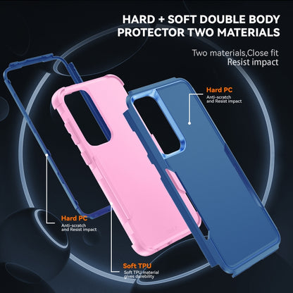 For Samsung Galaxy S25 5G TPU + PC Shockproof Protective Phone Case(Royal Blue + Pink) by buy2fix
