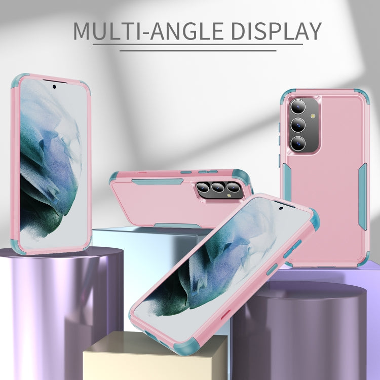 For Samsung Galaxy S25+ 5G TPU + PC Shockproof Protective Phone Case(Pink + Grey Green) by buy2fix