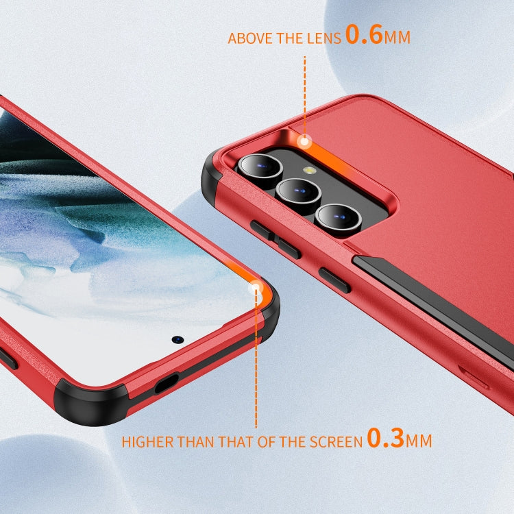 For Samsung Galaxy S25+ 5G TPU + PC Shockproof Protective Phone Case(Red + Black) by buy2fix