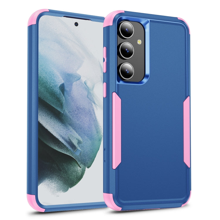 For Samsung Galaxy S25+ 5G TPU + PC Shockproof Protective Phone Case(Royal Blue + Pink) by buy2fix