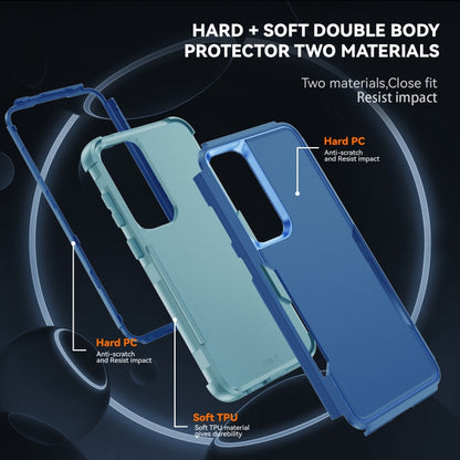 For Samsung Galaxy S25+ 5G TPU + PC Shockproof Protective Phone Case(Royal Blue + Grey Green) by buy2fix