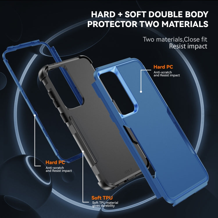 For Samsung Galaxy S25+ 5G TPU + PC Shockproof Protective Phone Case(Royal Blue + Black) by buy2fix