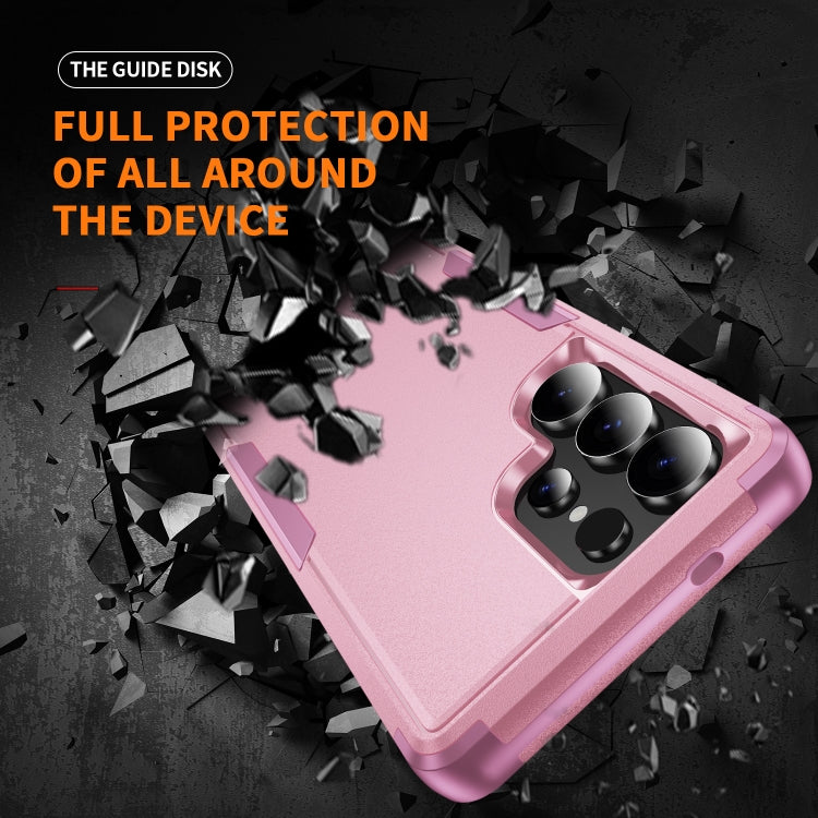For Samsung Galaxy S25 Ultra 5G TPU + PC Shockproof Protective Phone Case(Pink) by buy2fix