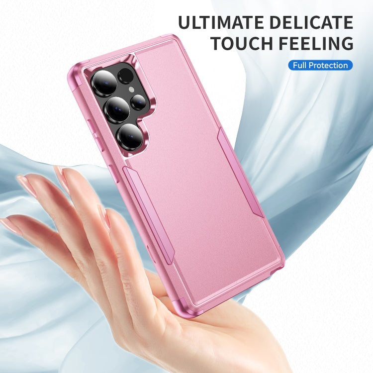 For Samsung Galaxy S25 Ultra 5G TPU + PC Shockproof Protective Phone Case(Pink) by buy2fix
