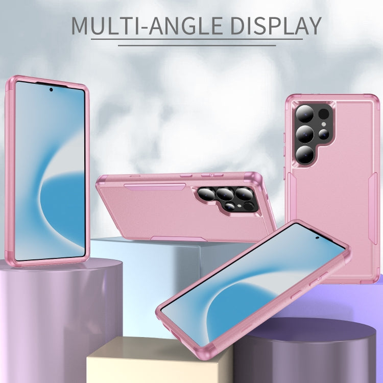For Samsung Galaxy S25 Ultra 5G TPU + PC Shockproof Protective Phone Case(Pink) by buy2fix