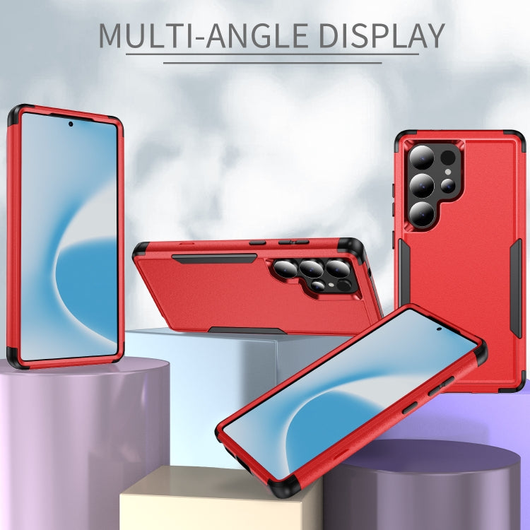 For Samsung Galaxy S25 Ultra 5G TPU + PC Shockproof Protective Phone Case(Red + Black) by buy2fix