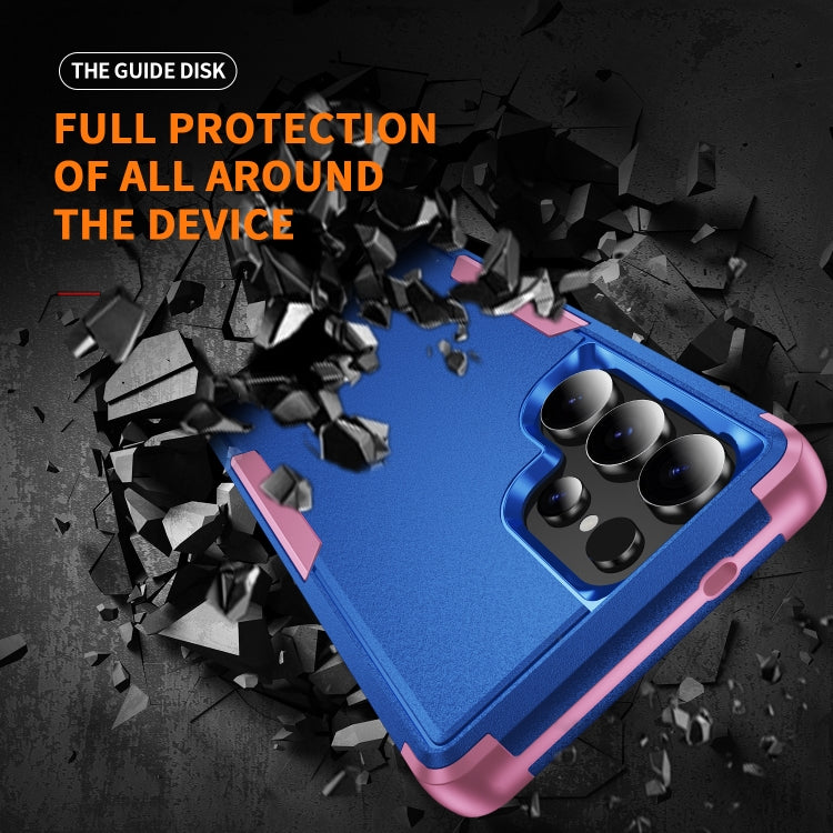 For Samsung Galaxy S25 Ultra 5G TPU + PC Shockproof Protective Phone Case(Royal Blue + Pink) by buy2fix