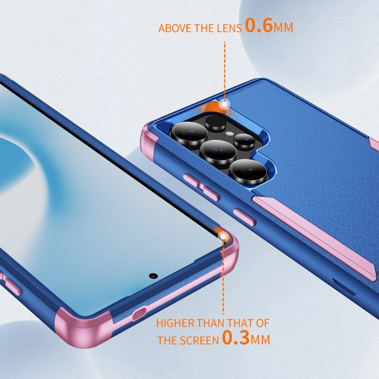 For Samsung Galaxy S25 Ultra 5G TPU + PC Shockproof Protective Phone Case(Royal Blue + Pink) by buy2fix