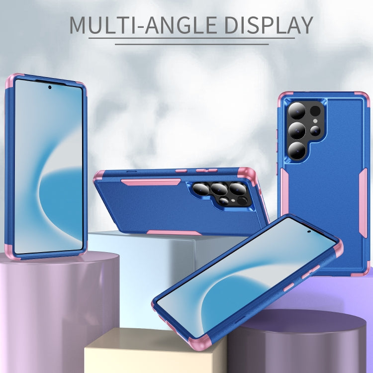 For Samsung Galaxy S25 Ultra 5G TPU + PC Shockproof Protective Phone Case(Royal Blue + Pink) by buy2fix