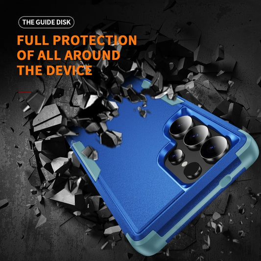 For Samsung Galaxy S25 Ultra 5G TPU + PC Shockproof Protective Phone Case(Royal Blue + Grey Green) by buy2fix