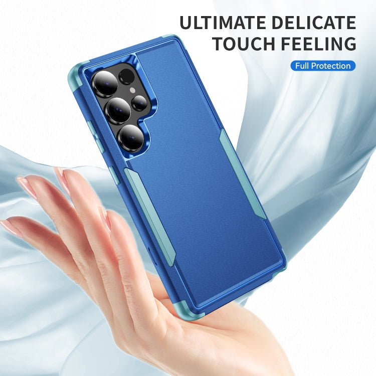 For Samsung Galaxy S25 Ultra 5G TPU + PC Shockproof Protective Phone Case(Royal Blue + Grey Green) by buy2fix