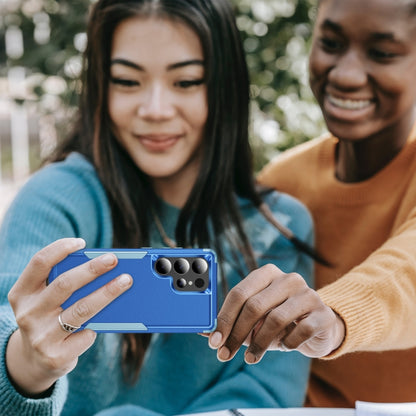 For Samsung Galaxy S25 Ultra 5G TPU + PC Shockproof Protective Phone Case(Royal Blue + Grey Green) by buy2fix