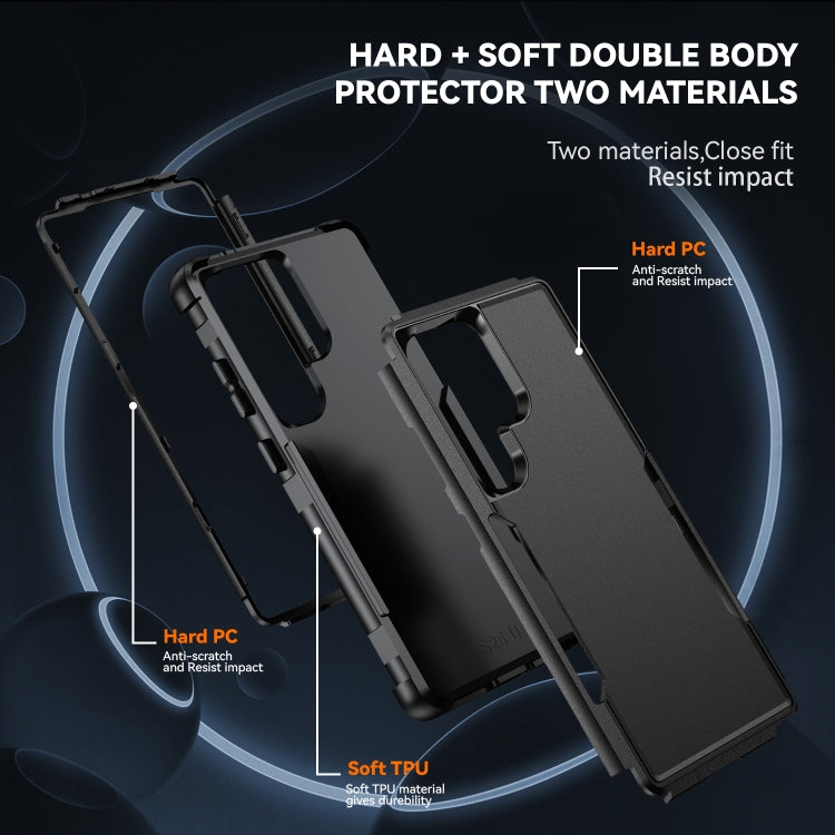 For Samsung Galaxy S25 Ultra 5G TPU + PC Shockproof Protective Phone Case(Black) by buy2fix
