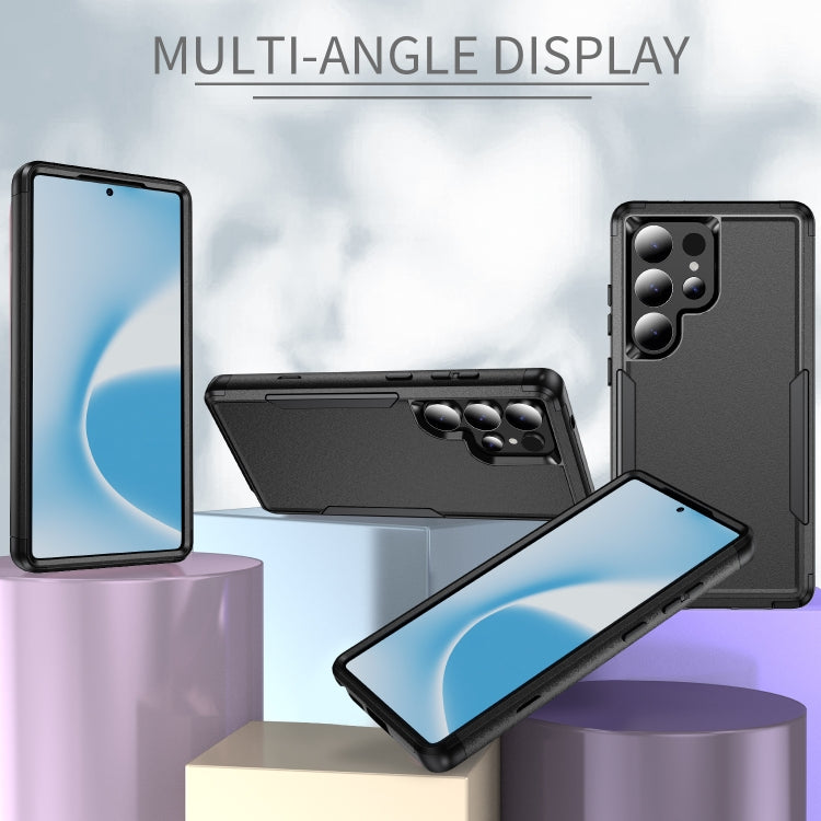For Samsung Galaxy S25 Ultra 5G TPU + PC Shockproof Protective Phone Case(Black) by buy2fix