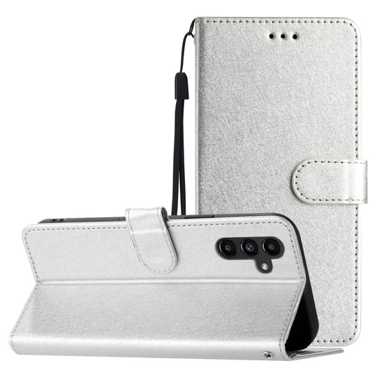 For Samsung Galaxy A56 5G Silk Texture Horizontal Flip Leather Phone Case(Silver)