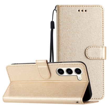 For Samsung Galaxy S25 5G Silk Texture Horizontal Flip Leather Phone Case(Gold) by buy2fix