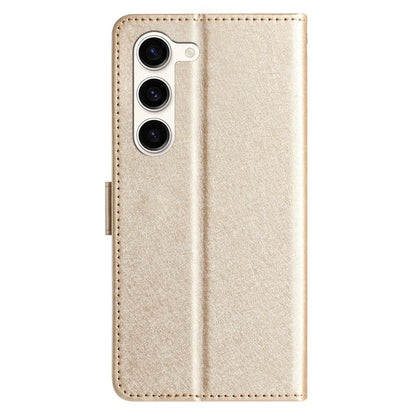 For Samsung Galaxy S25 5G Silk Texture Horizontal Flip Leather Phone Case(Gold) by buy2fix