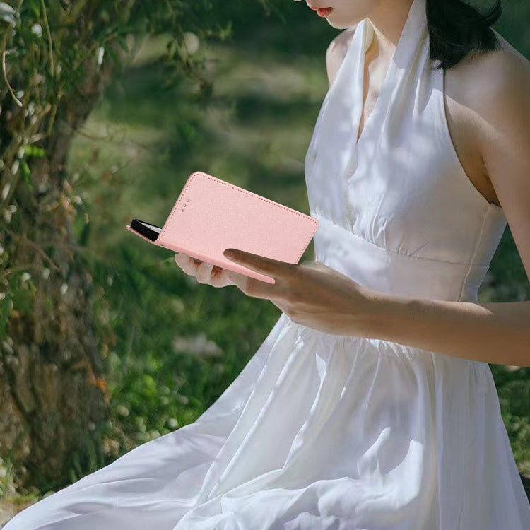 For Samsung Galaxy S25 5G Silk Texture Horizontal Flip Leather Phone Case(Rose Gold) by buy2fix