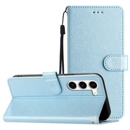 For Samsung Galaxy S25+ 5G Silk Texture Horizontal Flip Leather Phone Case(Light Blue) by buy2fix