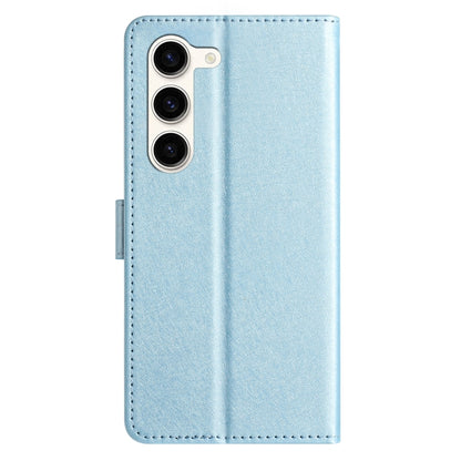 For Samsung Galaxy S25+ 5G Silk Texture Horizontal Flip Leather Phone Case(Light Blue) by buy2fix
