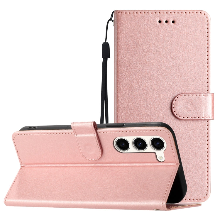 For Samsung Galaxy S25+ 5G Silk Texture Horizontal Flip Leather Phone Case(Rose Gold) by buy2fix