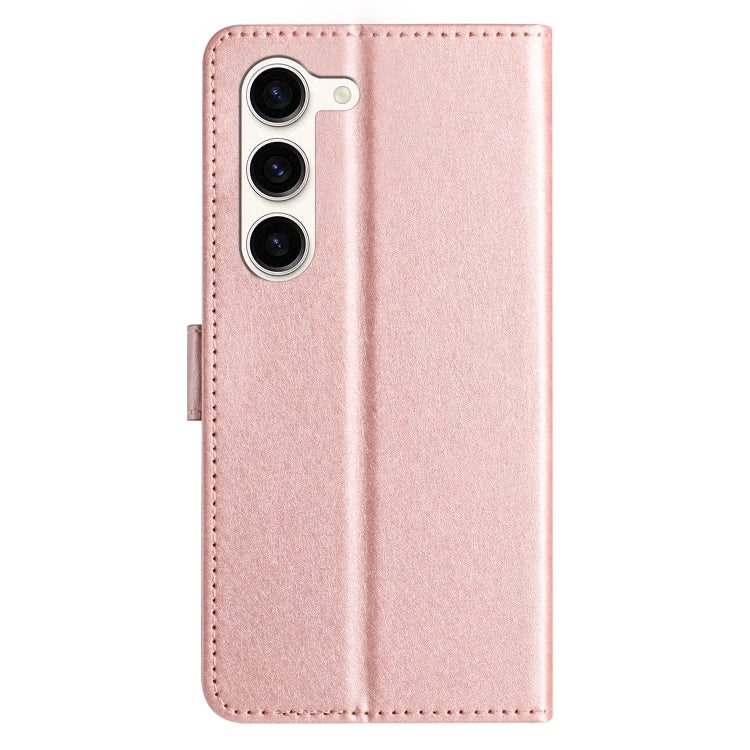 For Samsung Galaxy S25+ 5G Silk Texture Horizontal Flip Leather Phone Case(Rose Gold) by buy2fix