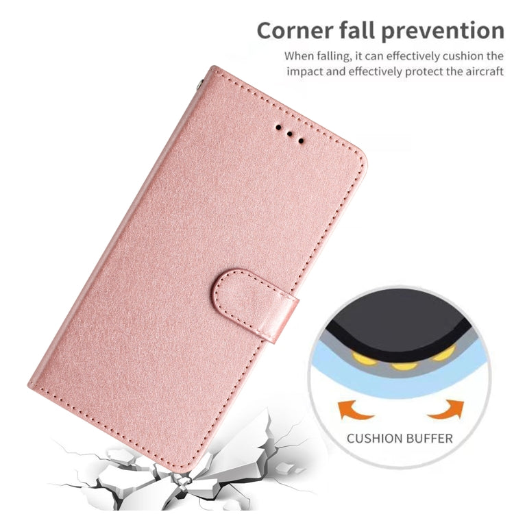 For Samsung Galaxy S25+ 5G Silk Texture Horizontal Flip Leather Phone Case(Rose Gold) by buy2fix
