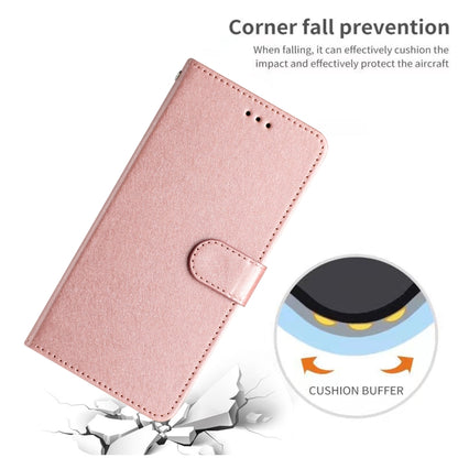 For Samsung Galaxy S25+ 5G Silk Texture Horizontal Flip Leather Phone Case(Rose Gold) by buy2fix