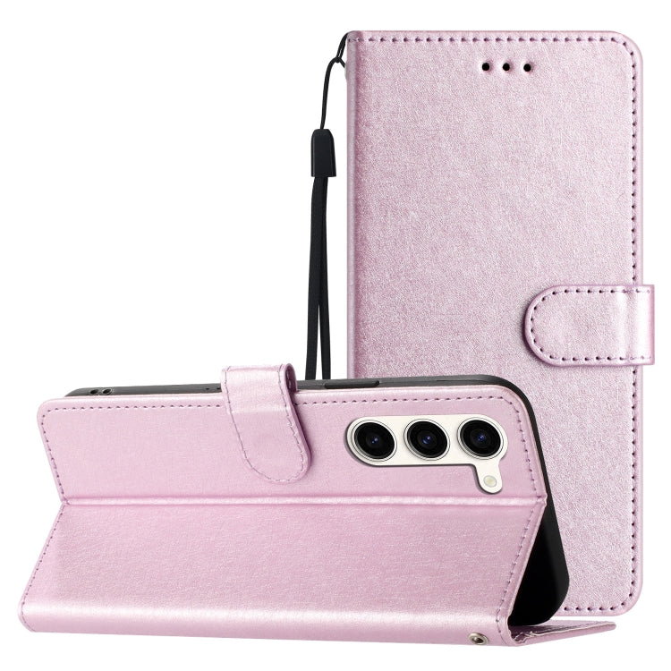 For Samsung Galaxy S25+ 5G Silk Texture Horizontal Flip Leather Phone Case(Rose Pink) by buy2fix