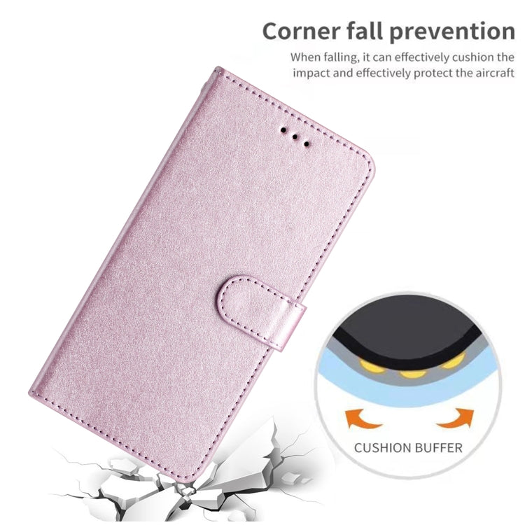 For Samsung Galaxy S25+ 5G Silk Texture Horizontal Flip Leather Phone Case(Rose Pink) by buy2fix