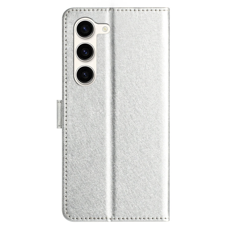For Samsung Galaxy S25+ 5G Silk Texture Horizontal Flip Leather Phone Case(Silver) by buy2fix