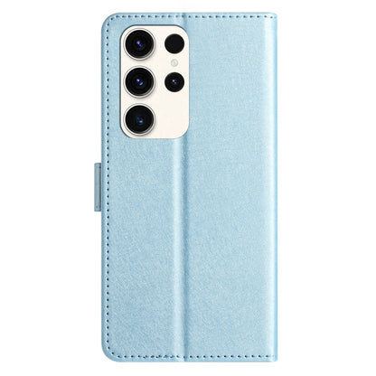 For Samsung Galaxy S25 Ultra 5G Silk Texture Horizontal Flip Leather Phone Case(Light Blue) by buy2fix