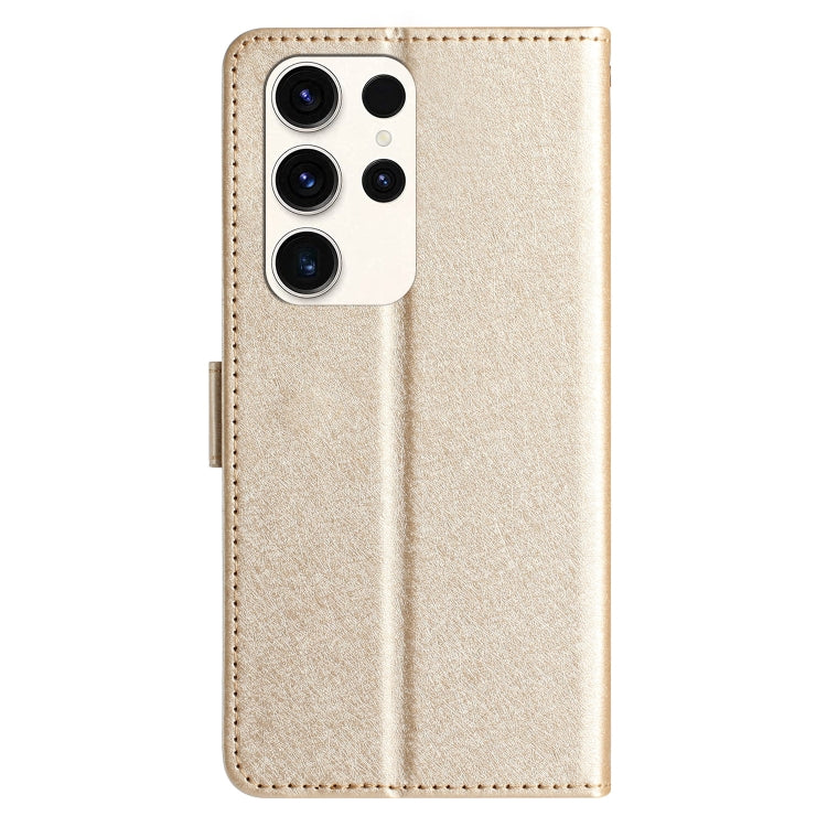 For Samsung Galaxy S25 Ultra 5G Silk Texture Horizontal Flip Leather Phone Case(Gold) by buy2fix