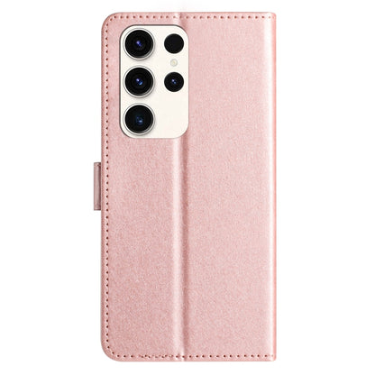 For Samsung Galaxy S25 Ultra 5G Silk Texture Horizontal Flip Leather Phone Case(Rose Gold) by buy2fix