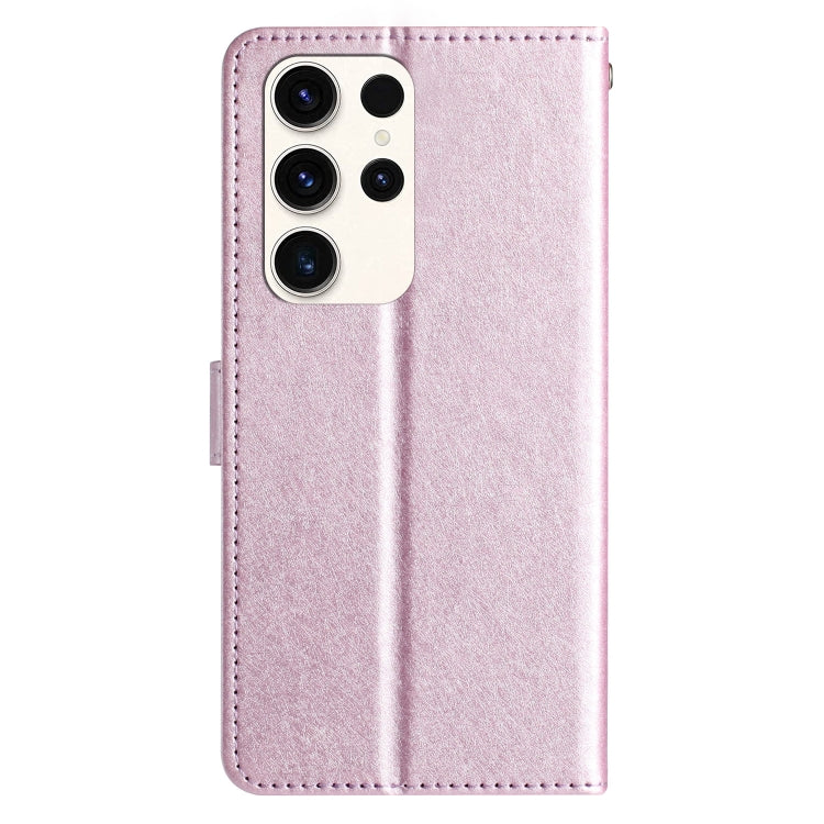 For Samsung Galaxy S25 Ultra 5G Silk Texture Horizontal Flip Leather Phone Case(Rose Pink) by buy2fix