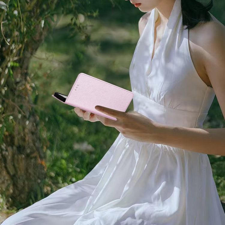 For Samsung Galaxy S25 Ultra 5G Silk Texture Horizontal Flip Leather Phone Case(Rose Pink) by buy2fix