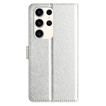 For Samsung Galaxy S25 Ultra 5G Silk Texture Horizontal Flip Leather Phone Case(Silver) by buy2fix