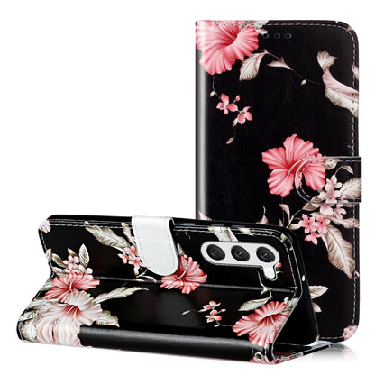 For Samsung Galaxy S25 5G Colored Drawing Marble Pattern Leather Phone Case(Azalea) by buy2fix