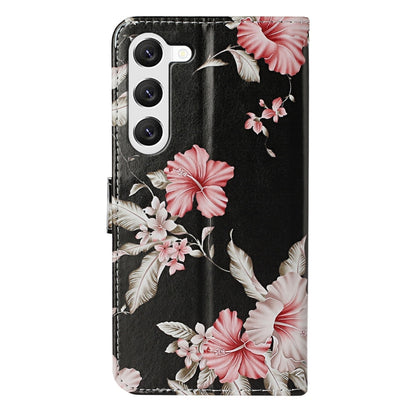 For Samsung Galaxy S25 5G Colored Drawing Marble Pattern Leather Phone Case(Azalea) by buy2fix