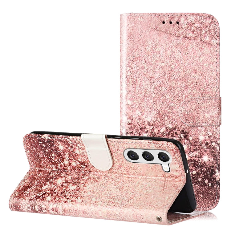 For Samsung Galaxy S25 5G Colored Drawing Marble Pattern Leather Phone Case(Rose Gold) by buy2fix