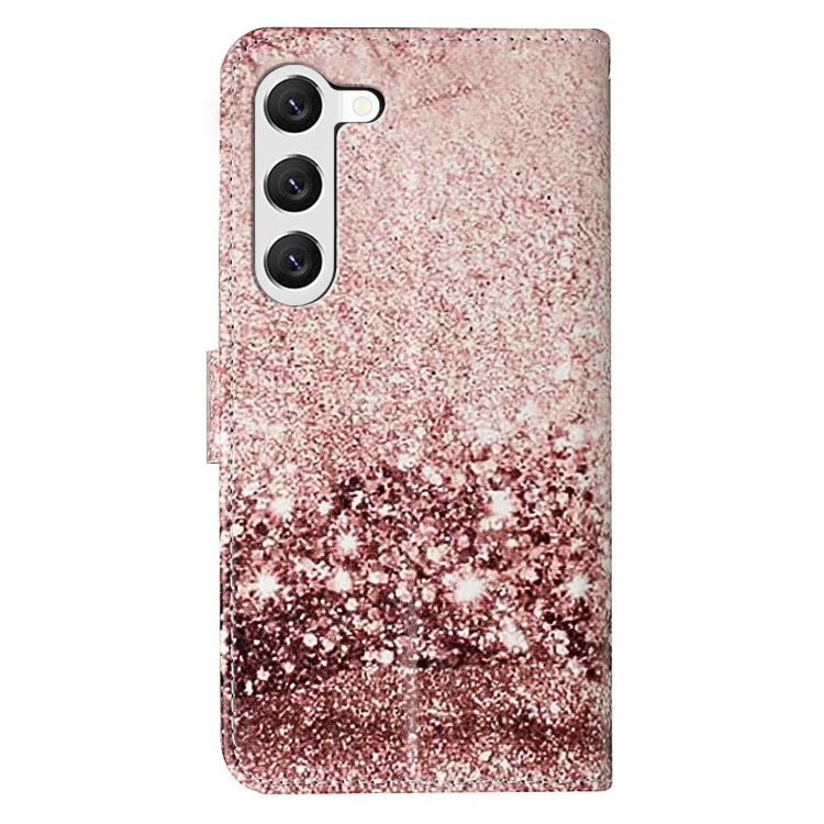 For Samsung Galaxy S25 5G Colored Drawing Marble Pattern Leather Phone Case(Rose Gold) by buy2fix