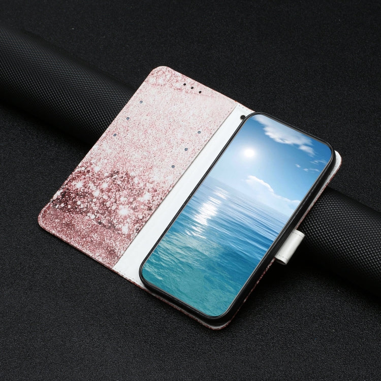 For Samsung Galaxy S25 5G Colored Drawing Marble Pattern Leather Phone Case(Rose Gold) by buy2fix